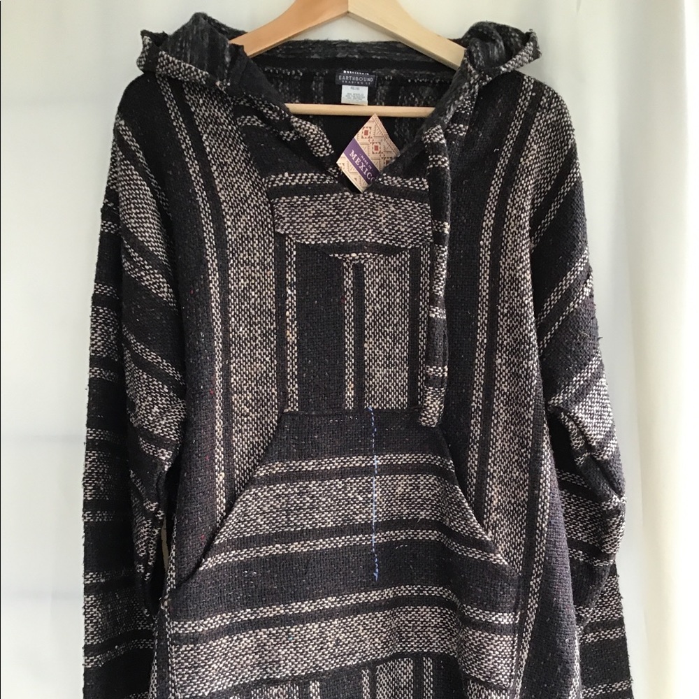 NWT Baja Mexican Pullover Hoodie Sweatshirt Size L